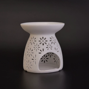 Hot selling white unique ceramic candle aroma burner