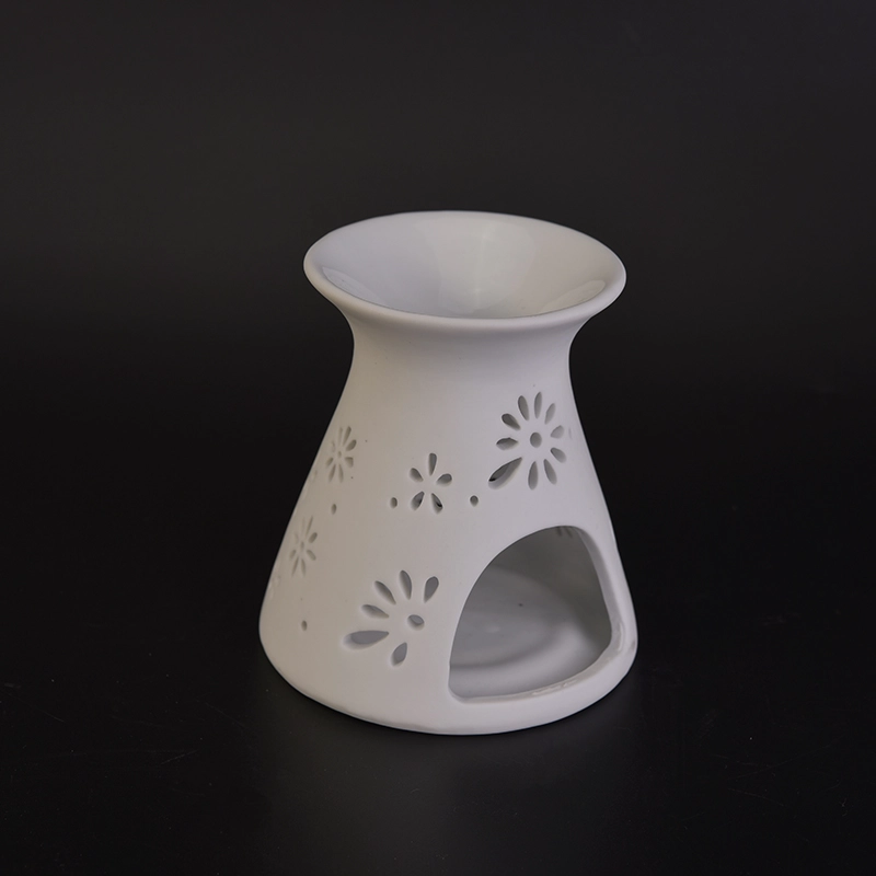 Unique hellow out handmade white ceramic aroma burner for air fresh