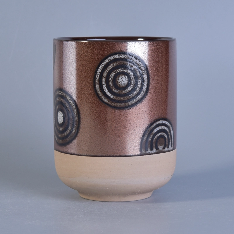 505ml Hand Painting Metal Glazed Ceramic Candle Jars 505ml Hand Painting Metal Glazed Ceramic Candle Jars