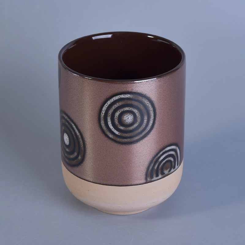 505ml Hand Painting Metal Glazed Ceramic Candle Jars 505ml Hand Painting Metal Glazed Ceramic Candle Jars
