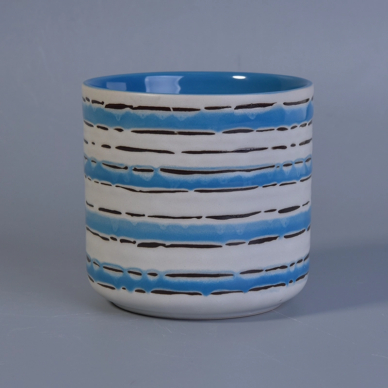 Eco-friendly Hand Painted Scented Soy Ceramic Candle Jars