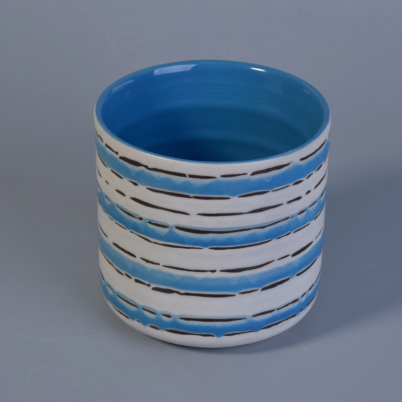 Eco-friendly Hand Painted Scented Soy Ceramic Candle Jars