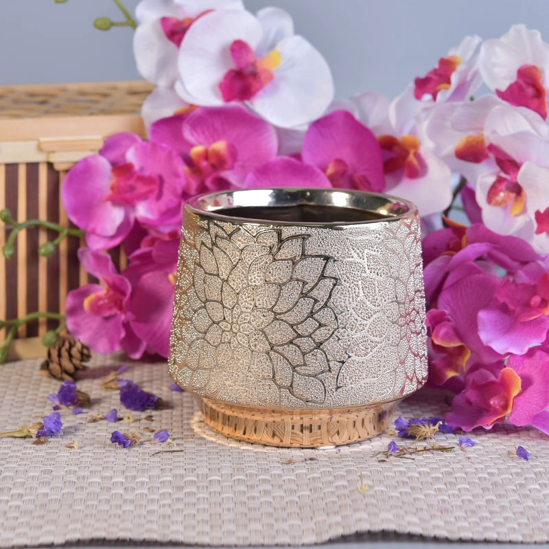 golden pattern ceramic candle jar golden pattern ceramic candle jar