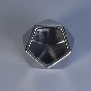 Unique silver diamond design ceramic jars for scent candles