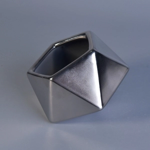 Unique silver diamond design ceramic jars for scent candles