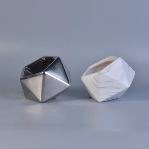 Unique silver diamond design ceramic jars for scent candles