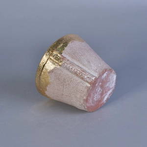 Rote Farbe verjüngen beliebte Betonkerzenglas mit Gold lackiert