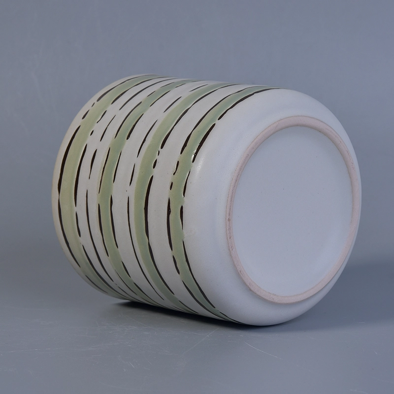 hand painting ceramic candle jars