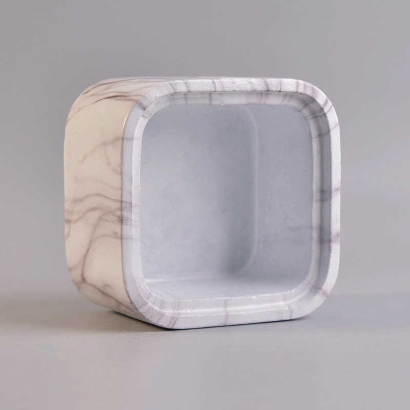 Popular shape hand painted tree pattern ceramic candle jars Hot sale marble candle vessel for home