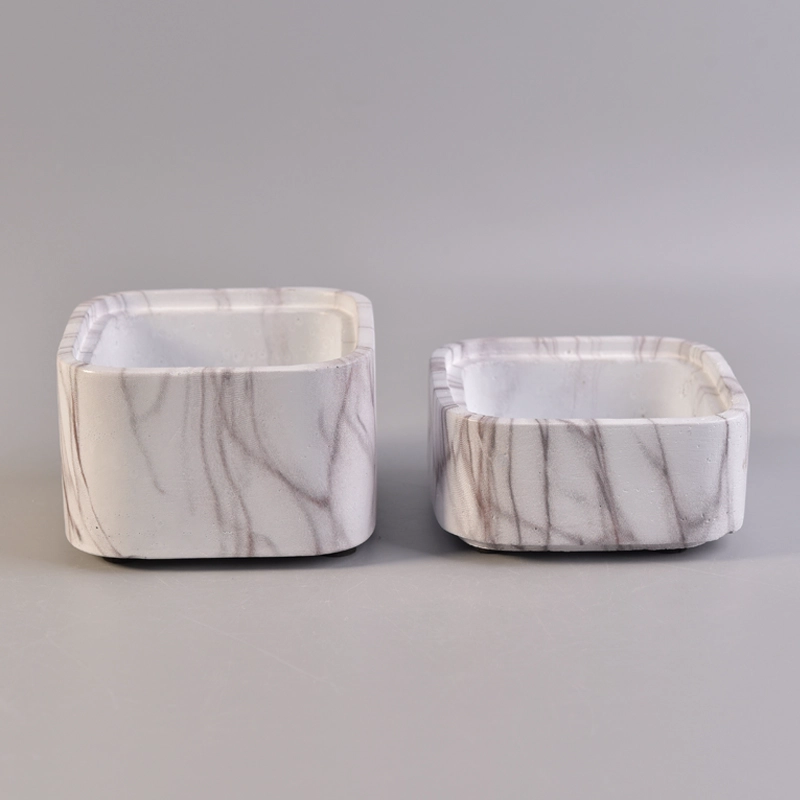 Popular shape hand painted tree pattern ceramic candle jars Hot sale marble candle vessel for home
