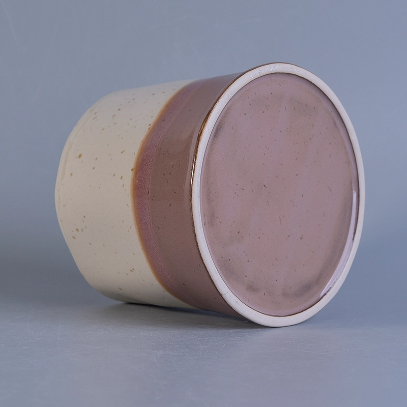 Reactive glazed 14oz wax filling ceramic candle jars wholesale