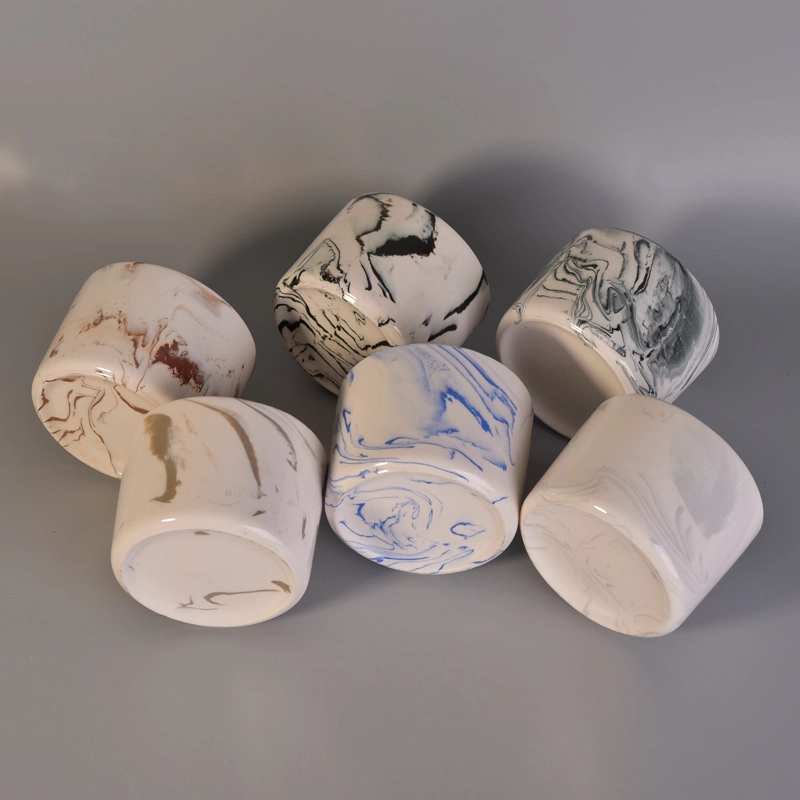 stock marble effect ceramic candle jars