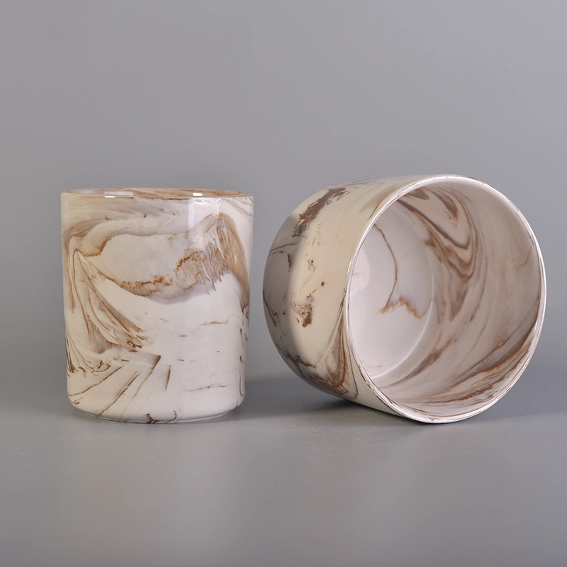 stock marble effect ceramic candle jars