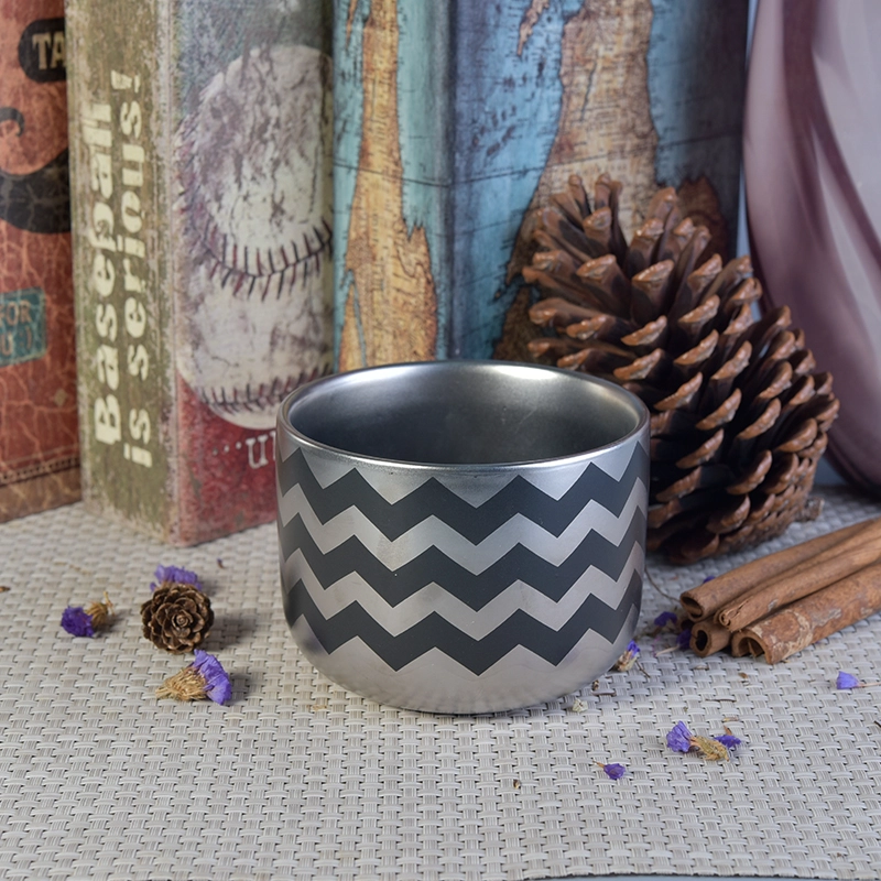 Isolation electroplating 13oz filling ceramic candle holder Isolation electroplating 13oz filling ceramic candle holder
