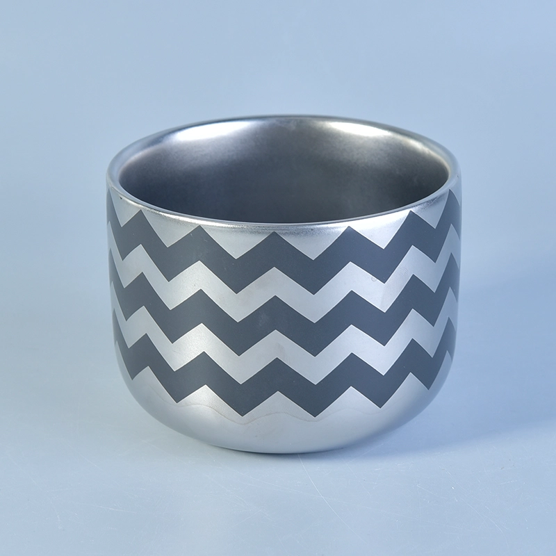 Isolation electroplating 13oz filling ceramic candle holder Isolation electroplating 13oz filling ceramic candle holder
