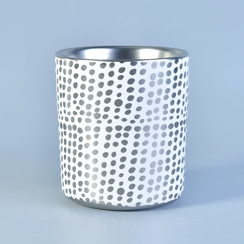 Custom Matte Silver Finish Selections Ceramic Candle Jars