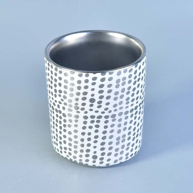 Custom Matte Silver Finish Selections Ceramic Candle Jars