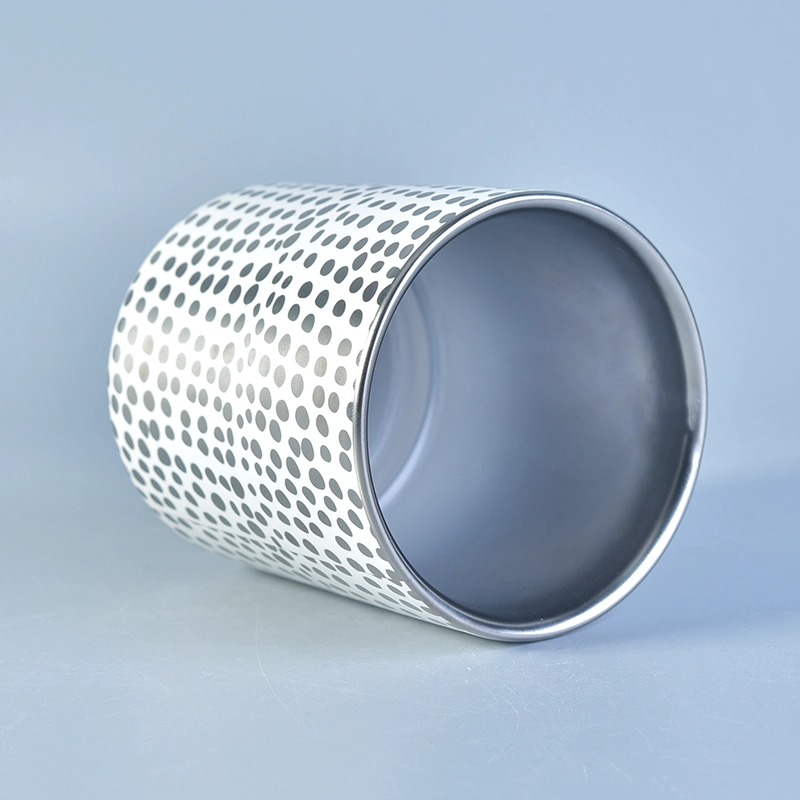 Custom Matte Silver Finish Selections Ceramic Candle Jars