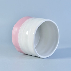 Pot de bougie en céramique de remplissage de cire de 9 oz avec glaçage à la main