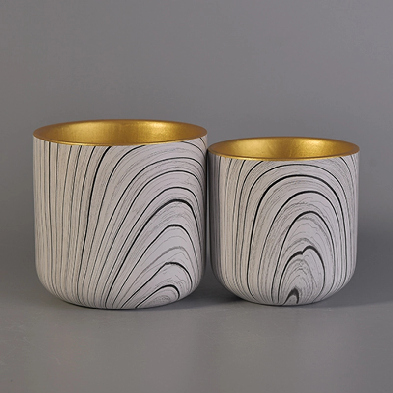 Ceramic Candle Holders with transfer printing