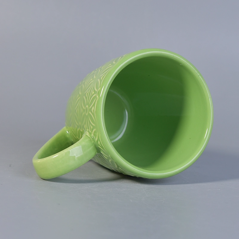 green ceramic mug