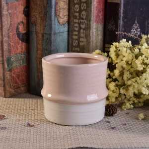 Home decorative two tone color ceramic candle holder