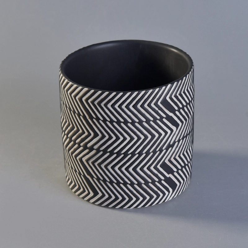 Weave matt black candle jars wholesale