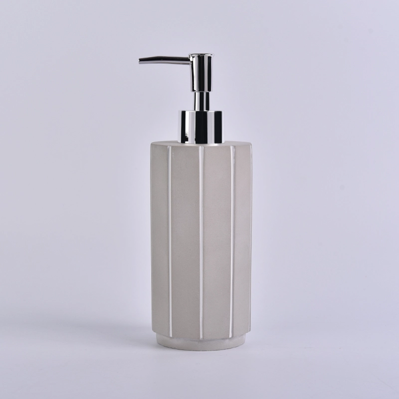 empty concrete bottles with pump