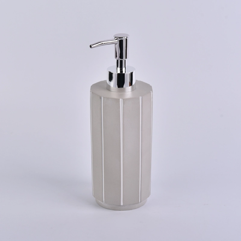 empty concrete bottles with pump