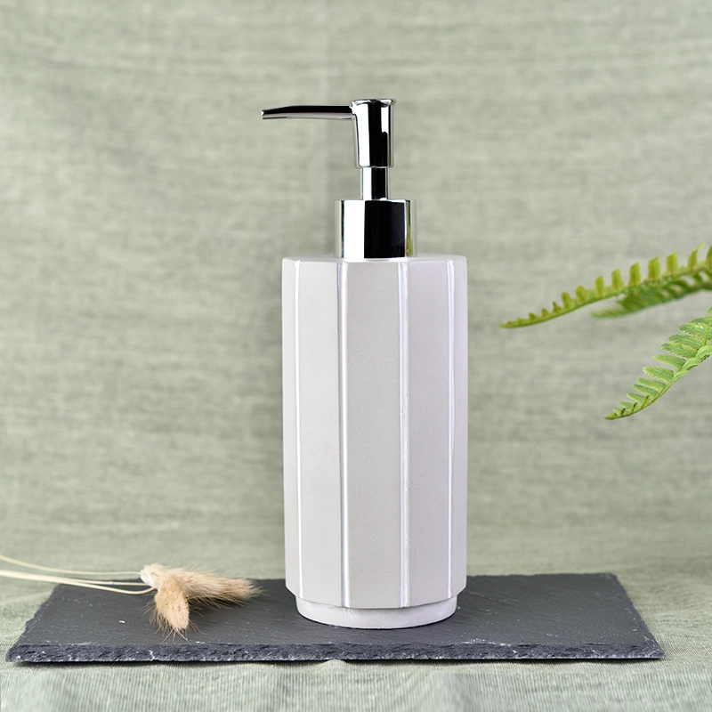 empty concrete bottles with pump