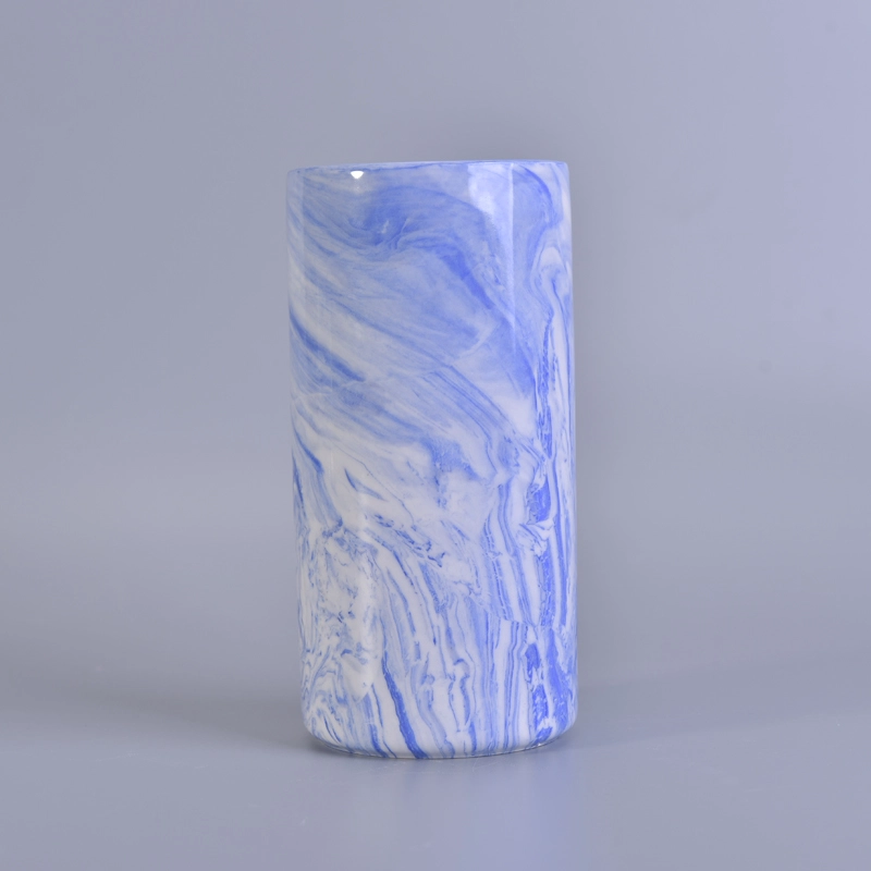 tall marbled ceramic candle holders
