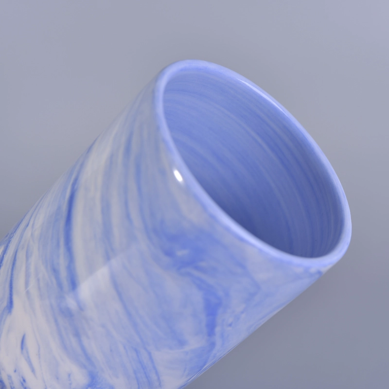 tall marbled ceramic candle holders