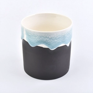 14oz customized ceramic candle jars with gold lid