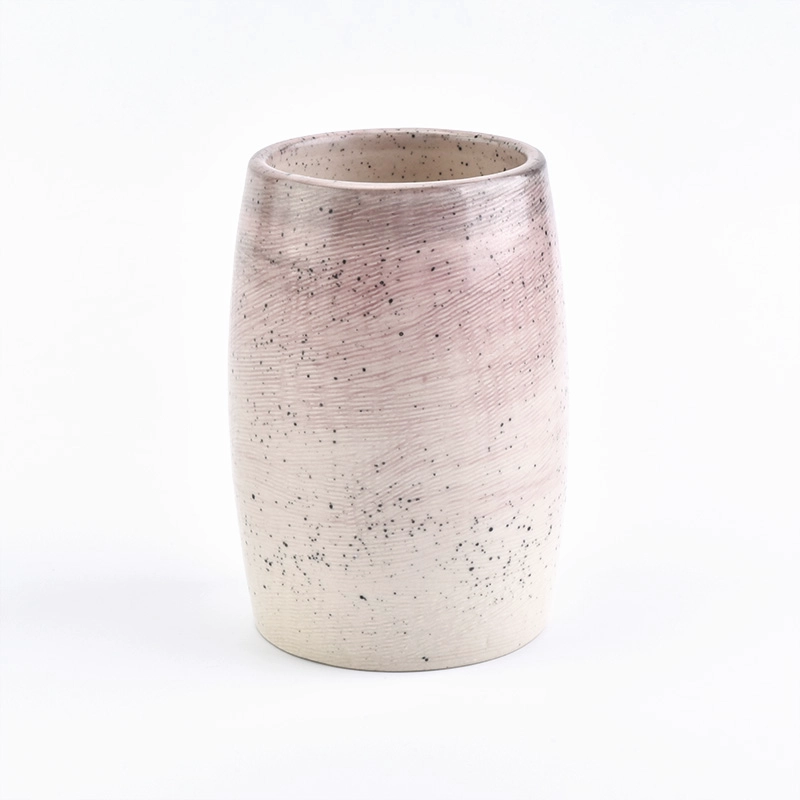oval shaped hand painted 280ml ceramic candle holders