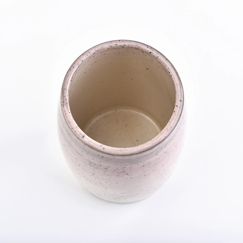 oval shaped hand painted 280ml ceramic candle holders