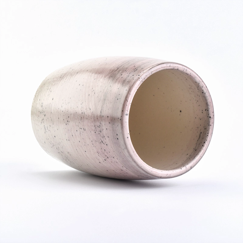 oval shaped hand painted 280ml ceramic candle holders