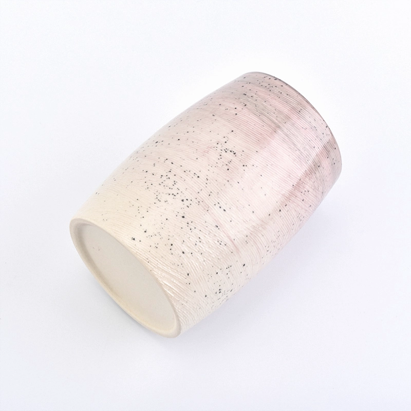 oval shaped hand painted 280ml ceramic candle holders
