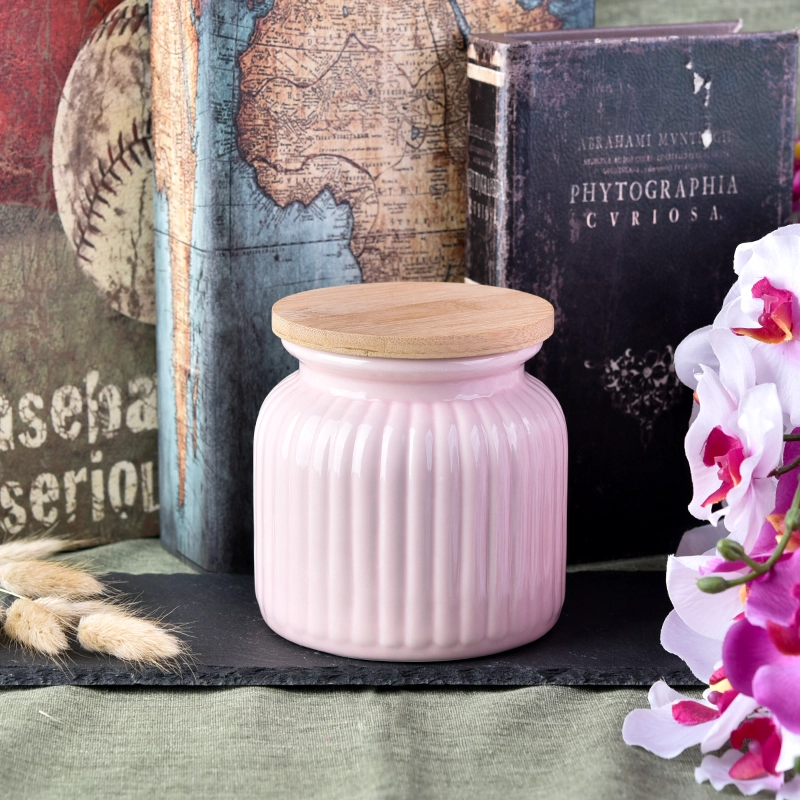 pink pumpkin shape ceramic candle jar with wooden lid pink pumpkin shape ceramic candle jar with wooden lid