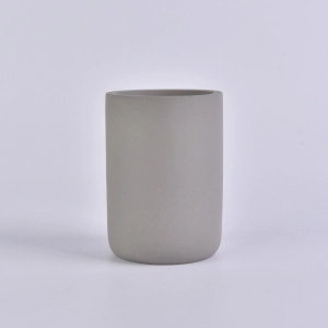 cylinder gray concrete candle jar