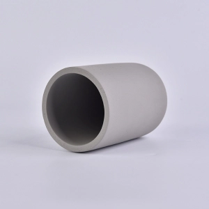 cylinder gray concrete candle jar