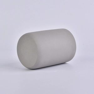 cylinder gray concrete candle jar