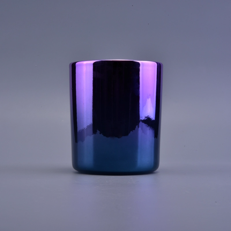 blue and purple gradient cylinder ceramic vessel for candles