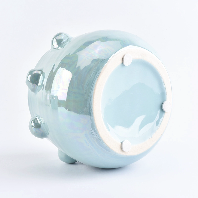 pearl glazing ceramic candle jar