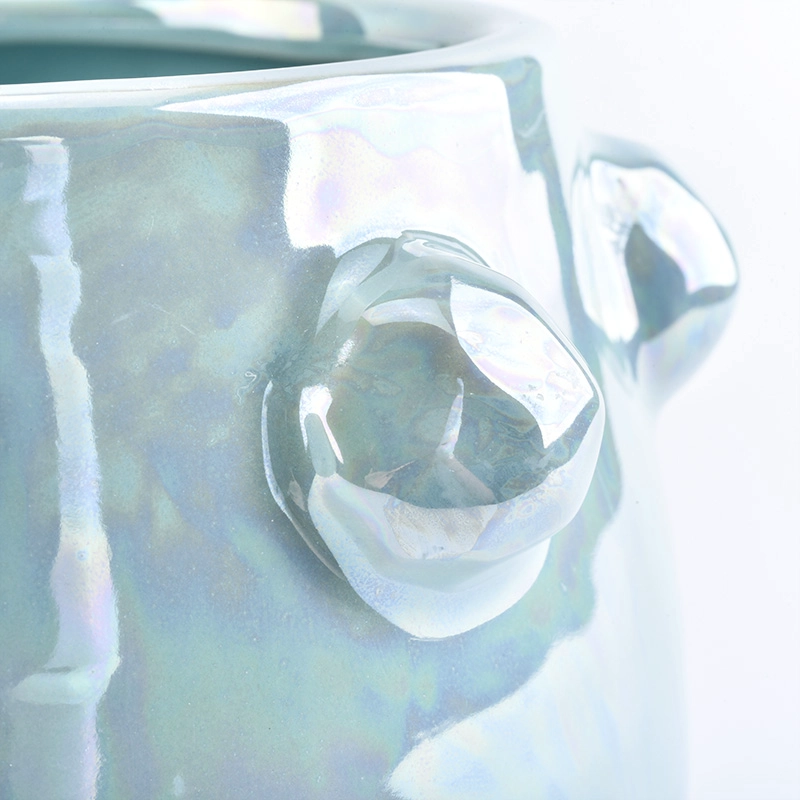 pearl glazing ceramic candle jar
