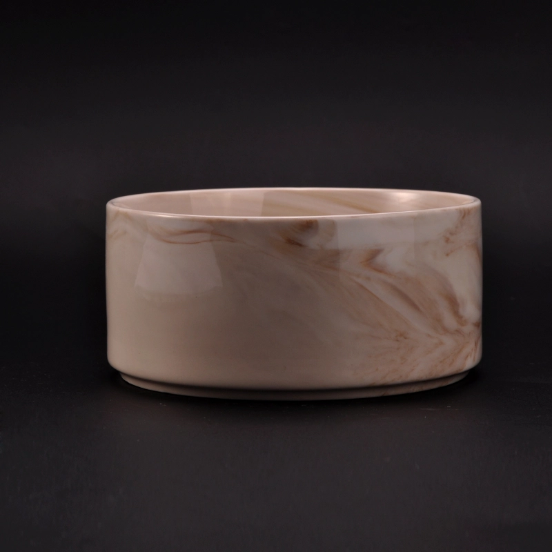 New pattern ceramic votive holder candle jars marble ceramic candle holder