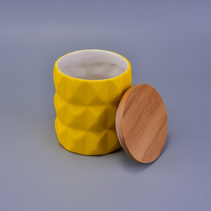 22oz diamond matte finish colored ceramic candle holders with wood lid 22oz diamond matte finish colored ceramic candle holders with wood lid