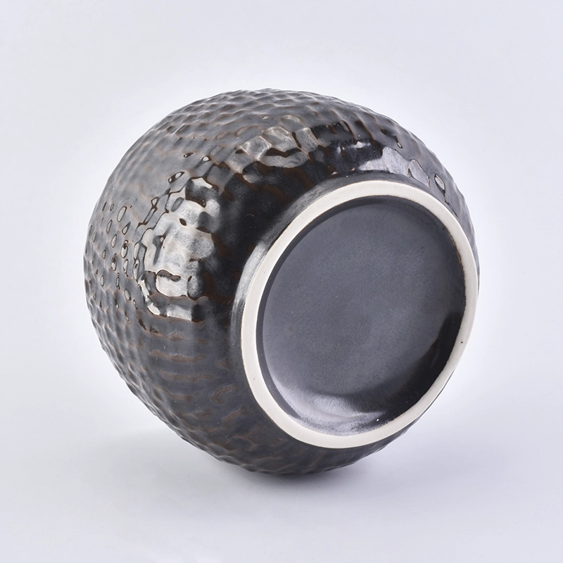 High quality embossed Amber ceramic candle holder High quality embossed Amber ceramic candle holder