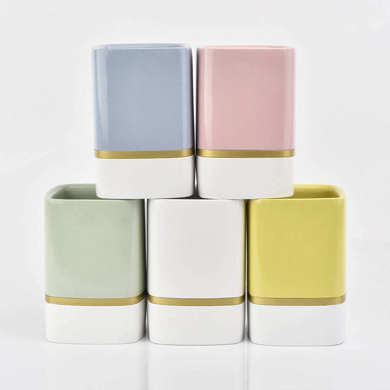 square concrete candle jars 