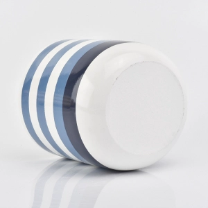 High quality concrete candle jars with hand painting Blue color