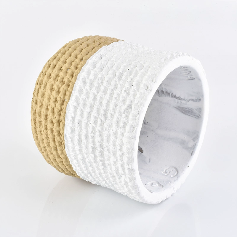 ceramic baskets weave pattern candle jars